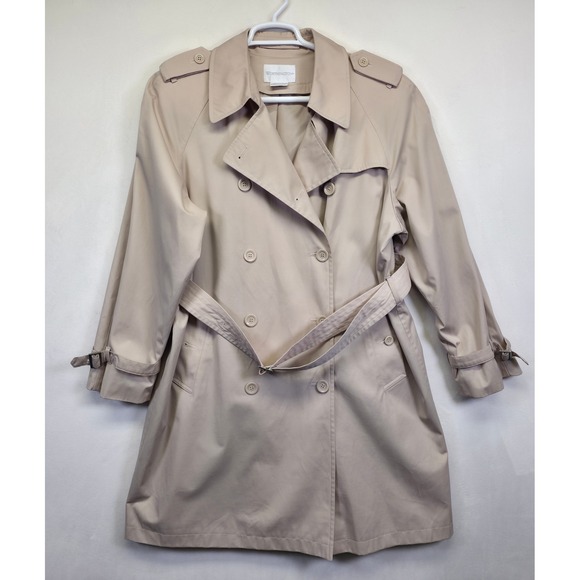 Worthington Trench‎ Coat Womens XL Beige Classic Old Money Timeless Capsule Chic - Picture 2 of 16